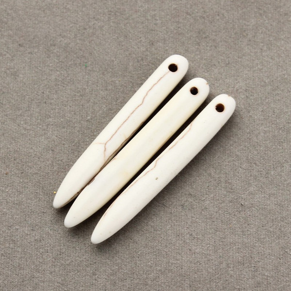 30pcs/lot 5x25mm and 5x38mm Tusk Ivory Shape Loose Bulk White Created Beads for Jewelry Making DIY Boho Necklace Stones F2976