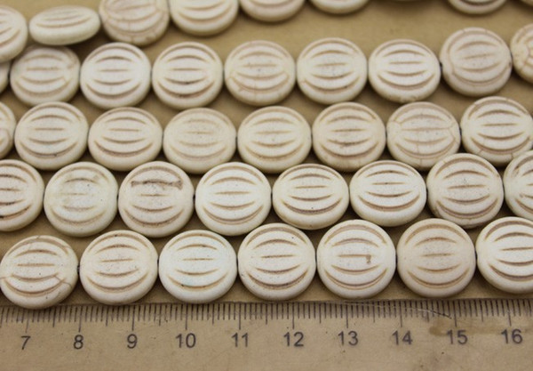 Approx.26pcs/pack Dia 1.5cm White Round Flat Created Stone Beads Loose Spacer Beading DIY Craft Jewelry Accesorries F1216