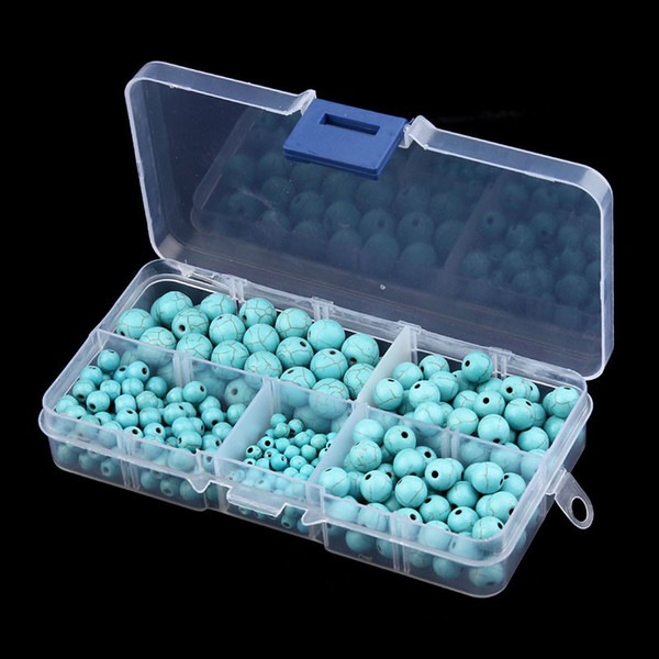 340pcs/box 4/6/8/10mm Natural Blue Created Loose Beads Jewelry Making for DIY Necklace & Bracelet Jewelry Accessories F2978