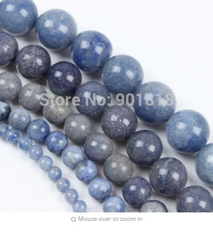 Blue Aventurine Natural Round Loose Spacer Stone Beads 40cm Strand 4 6 8 10 12mm For DIY Bracelets & Bangle Jewelry Making F2129