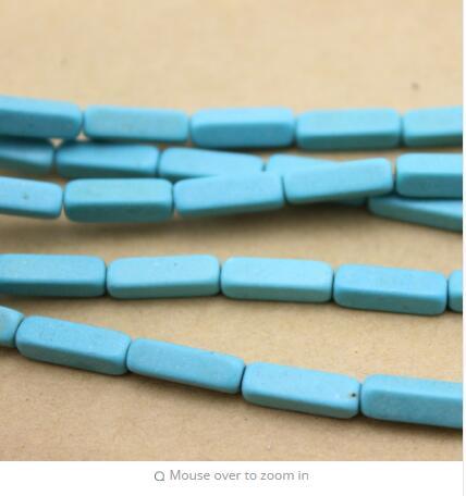 Approx.29pcs/pack 0.4cm*0.4cm*1.3cm Cuboid Shaped Blue Loose Spacer Seed Beads Created Stone DIY Jewelry Beads F1311