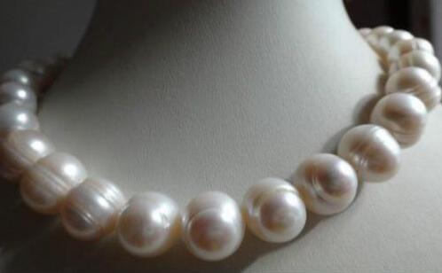 Woman Huge Necklace 12-16MM White Pearl Natural Freshwater Pearl Choker