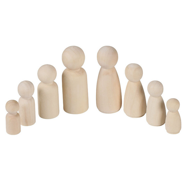 50pcs/lot Boys Girls Shape Natural Wood Beads DIY Children Graffiti Toys Accessories Loose Wooden Beads 35mm 43mm 53mm 65mm