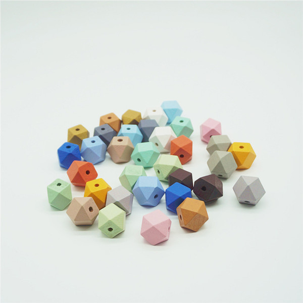 100pcs/lot 20mm Faceted Mix Color Natural Wooden Beads Octagonal Shape Loose Wood Beads For Jewelry Making DIY Necklace Earring