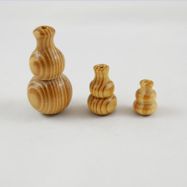 50pcs/lot 19x13 27x16 47x25mm Natural Pine Wooden Beads Gourd Shape Loose Wood Bead Fit Jewelry Making Door Curtain Accessories