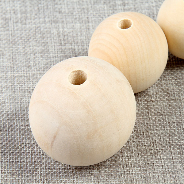 200pcs/lot 8/10/12/14/16/18/20mm Nature Color Wooden Beads Round Lead-free Wood Beads For Jewelry Making DIY Bracelet Accessories