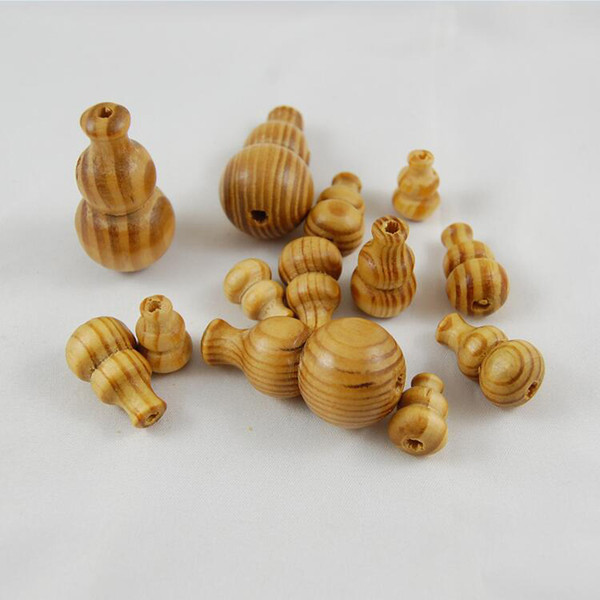 50pcs/lot DIY Natural Pine Wood Beads Fit Jewelry Making Door Curtain Accessories Gourd Shape Wooden Beads 19x13 27x16 47x25mm