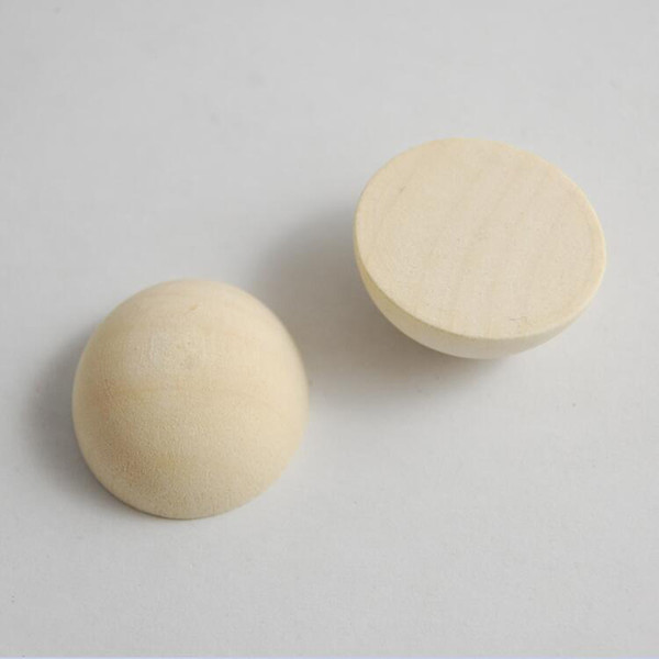 100pcs/lot Round Wooden Cabochon Beads 15/20/25/30mm Semicircle Natural Wood Beads Ring Face DIY Jewelry Accessories