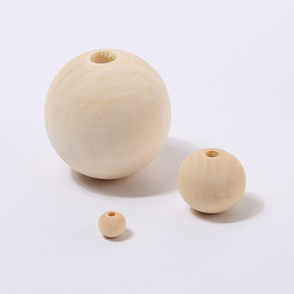 200pcs Round Wood Beads DIY Jewelry Making Natural Color Wooden Spacer Beads For Baby Smooth Teething 8/10/12/14/16/18/20mm