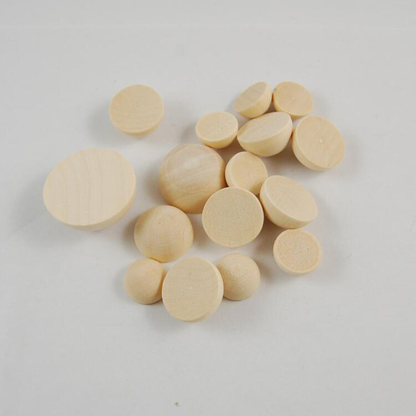 50pcs/lot 15/20/25/30mm Semicircle Natural Wood Beads Ring Face DIY Jewelry Accessories Loose Wooden Cabochon Beads