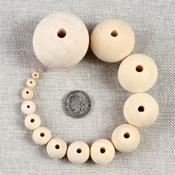 Natural Wood Spacer Beads 10/12/14/16/18/20/25/30/35/40mm For Charm Bracelet Jewelry Making Baby Teether Wooden Beads