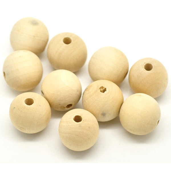 50PCs Natural Round Wood Spacer Beads 20mm(3/4