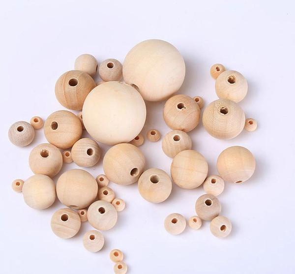 Woodgrain White Round Spacer Bead Jewelry for Bracelet 6,8,10,12,14 ,16mm