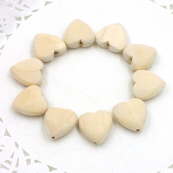 50PCS natural wooden beads 20*22mm Unfinished Wood Hearts Wooden heart drops Heart Pendant charm jewelry finding accessory EA100