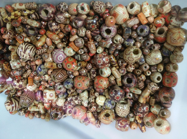 Wholesale - 400 pcs 6- 17mm size blend color wood Loose beads