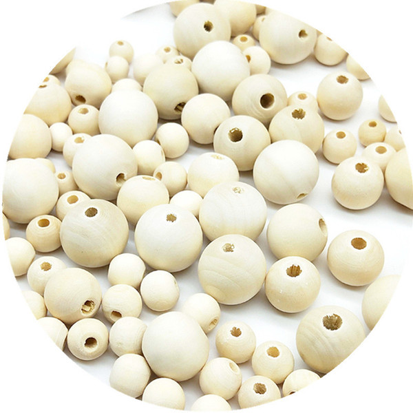 6/8/10/12/14/16/18mm Fashion Hot Beads DIY Natural Round Wood Beads for Jewelry Making Bracelet Necklace