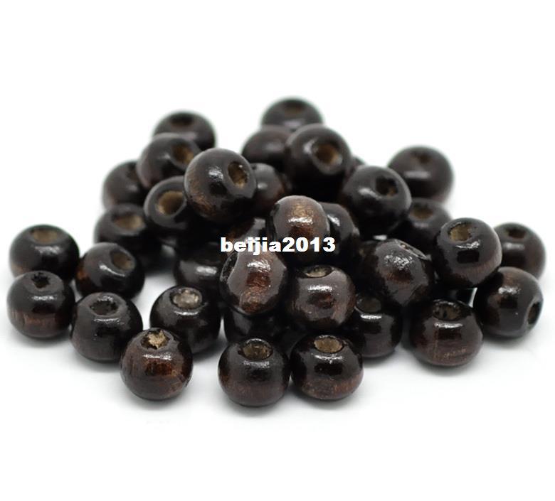 Free Shipping 1000pcs Coffee Round Wood Spacer Beads 8x6mm jewelry making DIY findings hot sale fit bracelet necklace