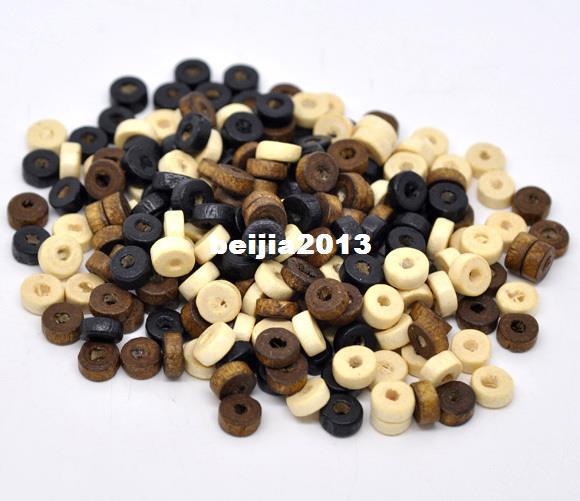 Free Shipping 3000pcs/lot Mixed Rondelle Wood Spacer Beads 8mm jewelry making findings wholesale DIY hot sale