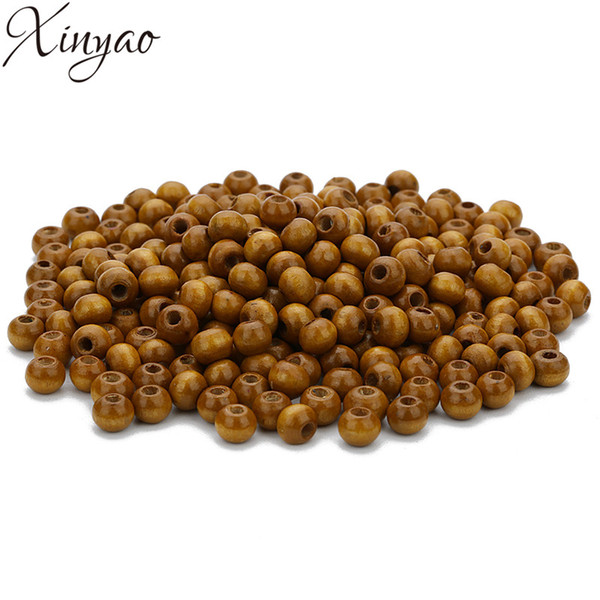 XINYAO 500pc 6X4mm Natural Wood Bead Lentil Abacus Beads Loose Spacer Beads With 2mm Hole for DIY Bracelet Jewelry Finding F7486