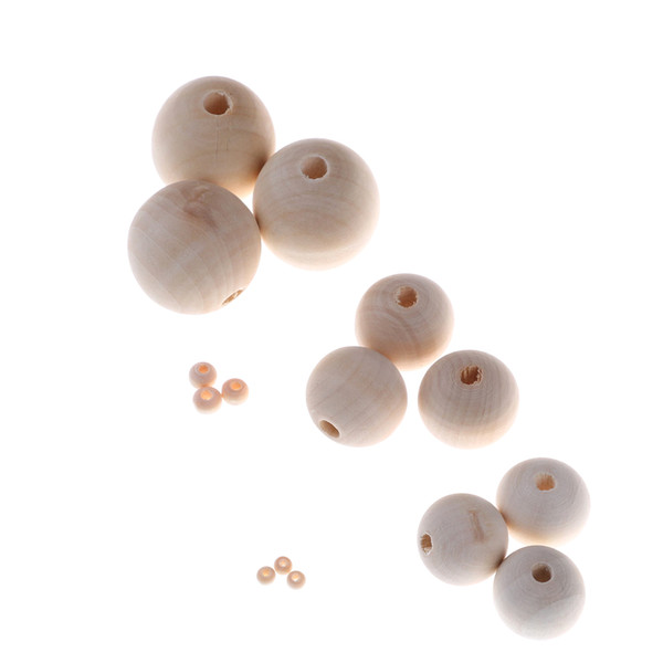 100pcs Baby Teether Wooden Teething 20 22 30mm Round Natural Wooden Beads - Unfinished