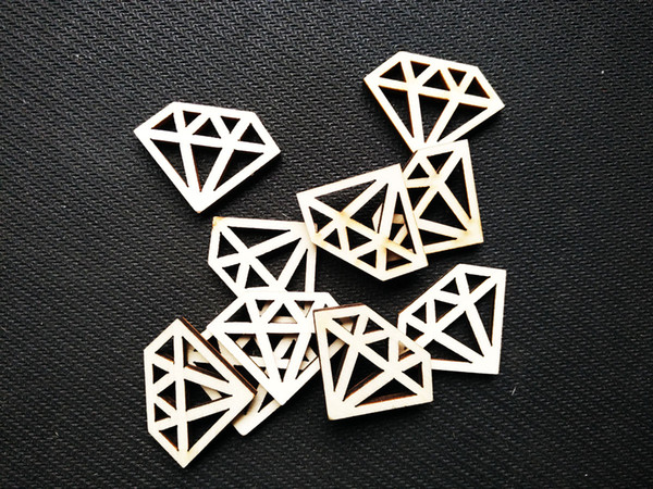 Free shipping, 100pcs/ lot new arrival wood bead natural color Shine diamond Shine diamond shape studs Accessories