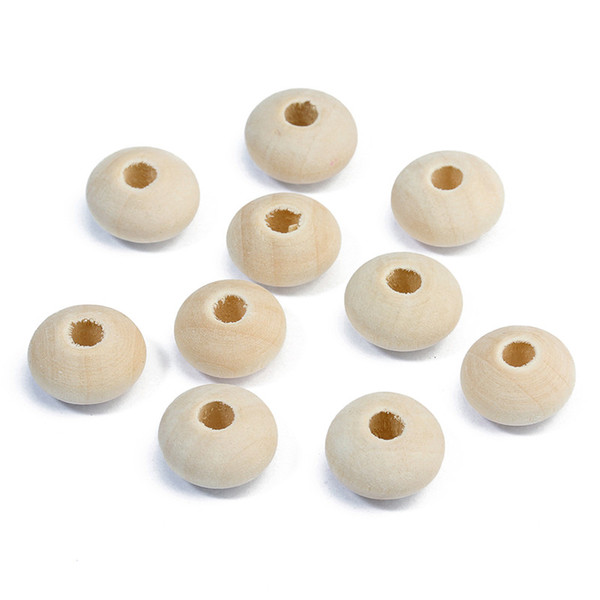 XINYAO 40pcs Oval Natural Wood Big Hole Beads Fit 4mm Chains Cord Unfinished Wood Beads For Diy Jewelry Making Houten Kralen