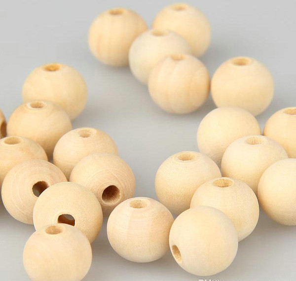 Original Color Natural Round Wood Spacer Beads For DIY Jewelry Making 18/20/25/30/35/40mm Pick Size Wood Beads Baby Teething