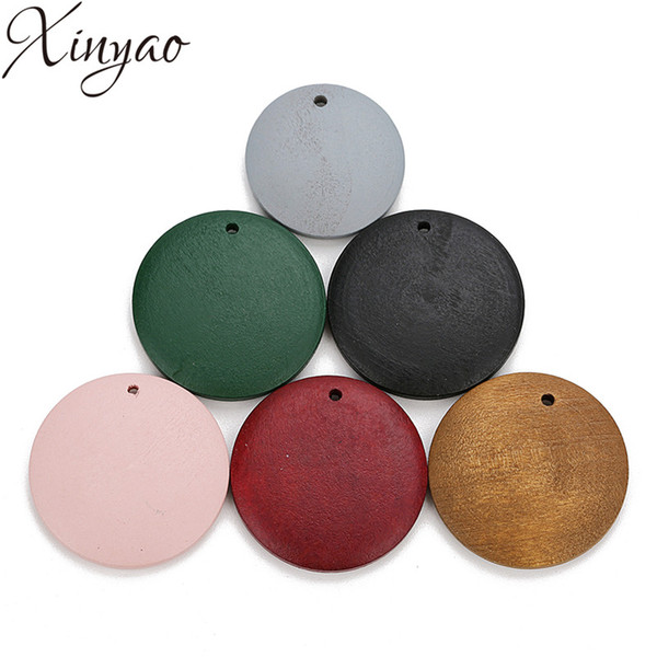 XINYAO 30pcs Diameter 20/25/30mm Natural Wood Beads Round Wood Slice Paint Beads Charms for DIY Bracelet Necklace Jewelry Making