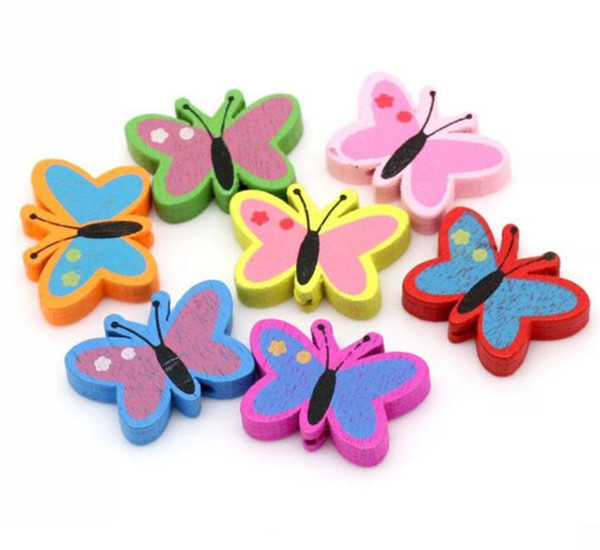 DoreenBeads 2016 Hot New Fashion Wood Spacer Beads Butterfly Mixed At Random About 23.0mm x 17.0mm, Hole: Approx 2.0mm, 100 PCs