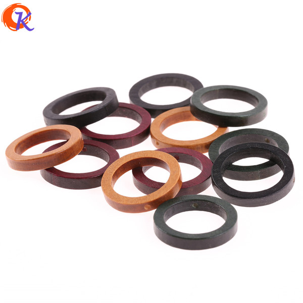 wholesale 200Pcs 30*30MM Jewelry Accessories/Wood Beads/Environmental Paint/Ring Shape/DIY/Hand Made/Earring Findings