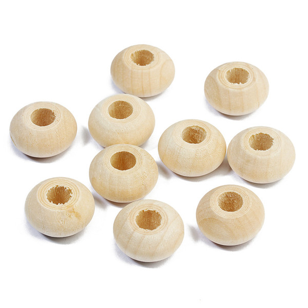 XINYAO 30pcs Natural Wood Big Hole Beads Fit 7mm Chains Cord Loose Unfinished Wood Beads For Diy Jewelry Making Houten Kralen