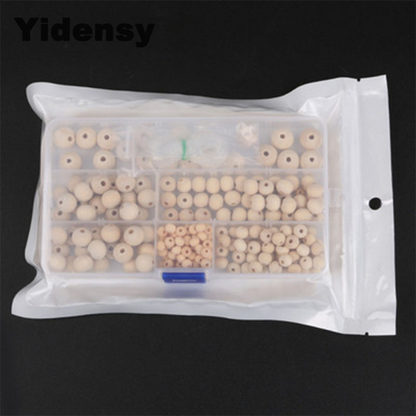 wholesale 220pcs/Box Round Ball Wood Beads Set Mixed Wooden Loose Spacer Bead 6MM 8MM 10MM 12MM 14MM DIY Jewelry Making Findings