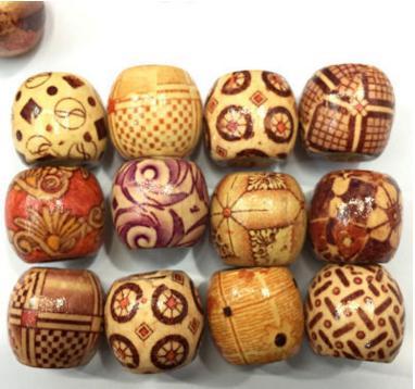 Loose Beads 10MM Retro Flowers and Bead Free Shipping Wood Beads Diy Jewelry Accessories Wooden Beads Wood Bead