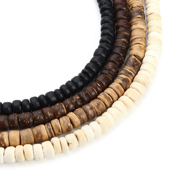 3strand 5mm Natural Oblate Wood Beads Fit Necklace Bracelet Findings Loose Space Wooden Beads For Jewelry Making Houten Kralen