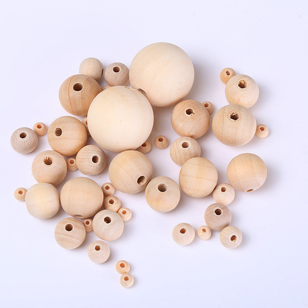 Woodgrain White Round Spacer Bead Jewelry for Bracelet 6,8,10,12,14 ,16mm