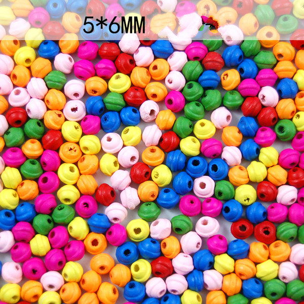 NY523 Multicolor Color 5*6mm 800pcs UFO Shape Unfinished Flat Round Spacer Wood Beads for Bracelet Necklace DIY Findings