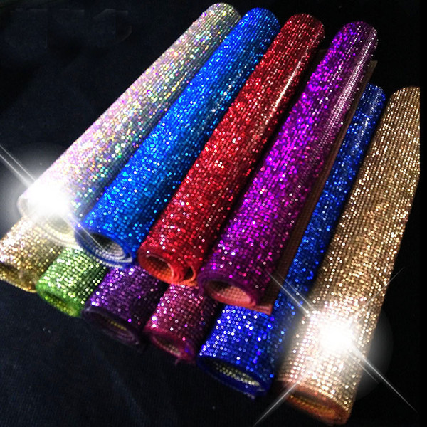 factory 24*40cm 888 crystal Beads Trims Rhinestone Iron On Transfer Design Mesh Strass Crystal Roll Wedding Bridal Decoration