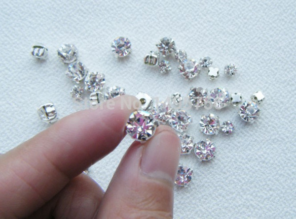 Free Shipping!1440pcs/bag 888 stone Clear Crystal Sew on Rhinestones Flatback Claw for sewing garment beads decoration