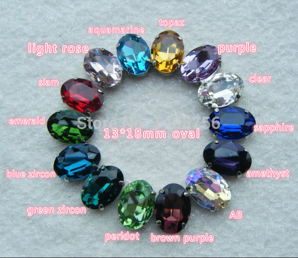 Factory wholesale 13*18mm oval sew on crystal rhinestones with metal claw setting ,Sewing Rhinestones stones buttons 30pcs/lot