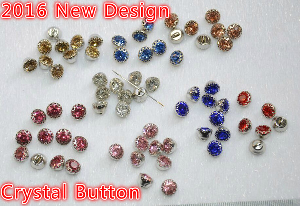 Free shippment!100pcs/lot Diamond button crystal 9mm flower claw sew on button for clothing Tshirt coat hat dress decoration