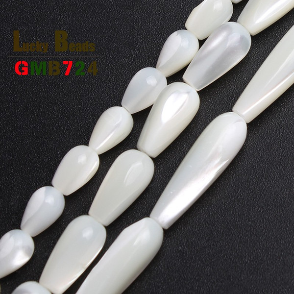 Fashion Jewelry Water drop White Mother Of Pearl Mop Shell Loose Beads For Jewelry Making Bracelet Necklace 15 inches