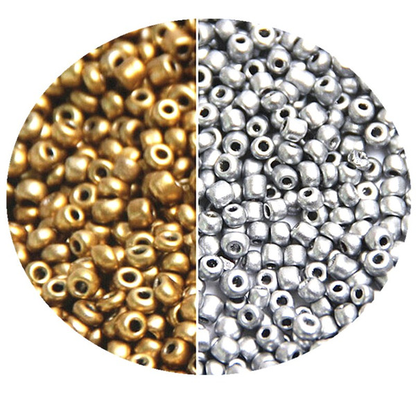 2mm 2000Pcs gold and silver Czech Glass Seed Spacer Beads For Jewelry Making DIY Beads