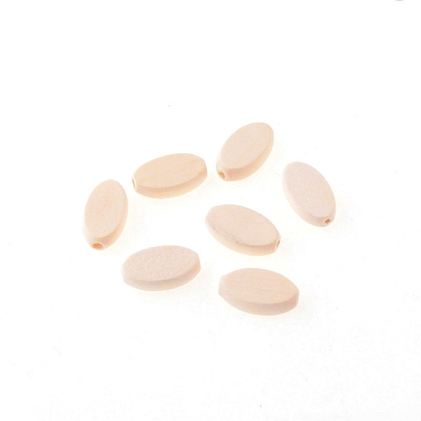 Fashion Jewelry Beads 20pcs 12x20mm Flat Oval shaped Nature Wood Spacer Beads For Baby DIY Crafts Spacer Beading Jewelry Making DIY