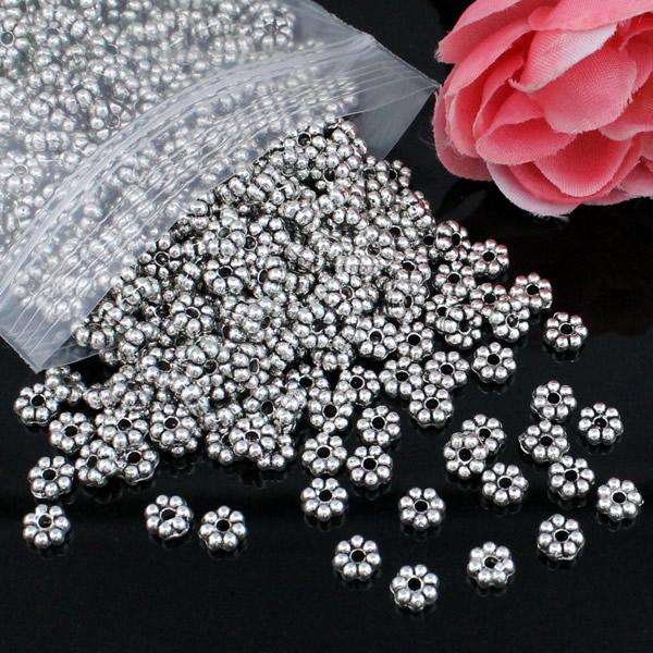 Fashion Jewelry 500pcs/lot Spacer Metal Beads Zinc Alloy Antique silver Round Beads DIY Jewelry Making Accessories 5x5mm Hole:1mm K04349