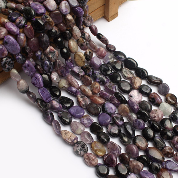 8-10mm Irregular Natural Genuine Charoite Beads for Jewelry Making 15inches Natural Stone Beads Diy Bracelet