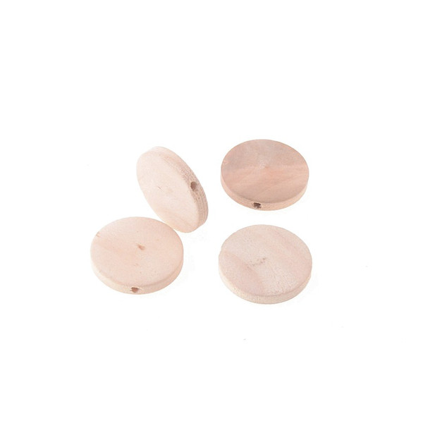 round shape 20pcs 25mm Flat Round shaped Nature Wood Spacer Beads For Baby DIY Crafts Spacer Beading Jewelry Making DIY