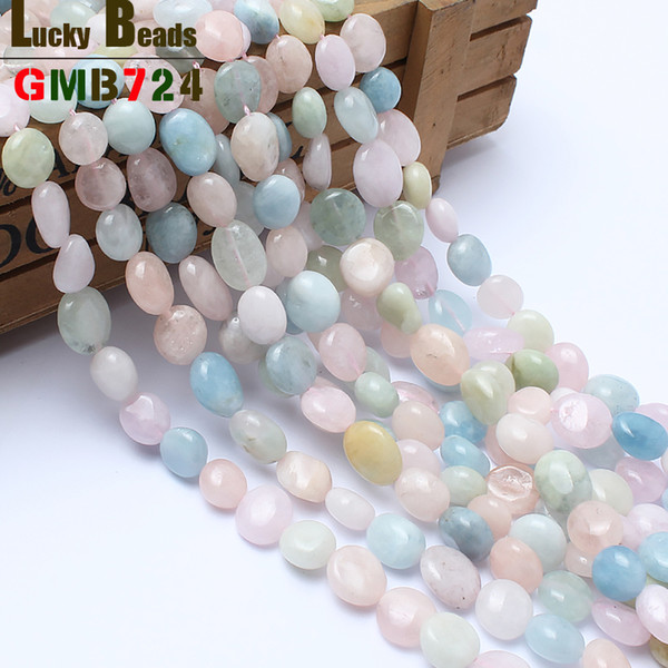 Fashion Jewelry Beads 8-10mm irregular natural genuine morganite stone beads for jewelry making 15inches free shipping