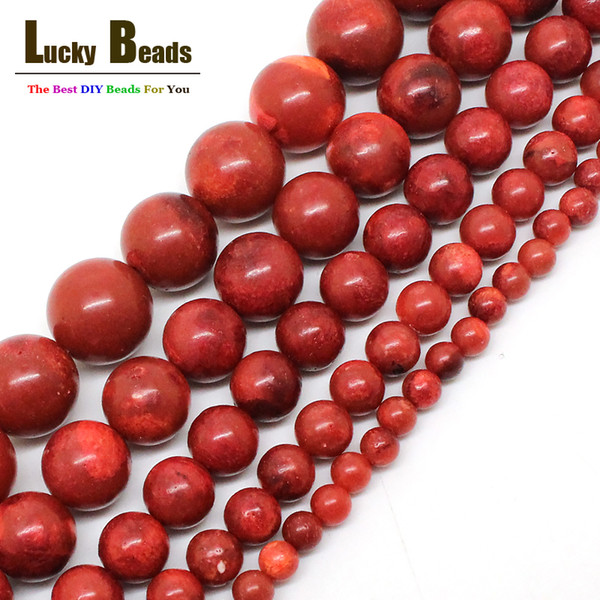 bead breaker Natural Red Coral Beads 4/6/8/10/12/14/16/18mm pick size 15inche/strand Fashion Jewelry Beads For Jewelry Making (F00577)