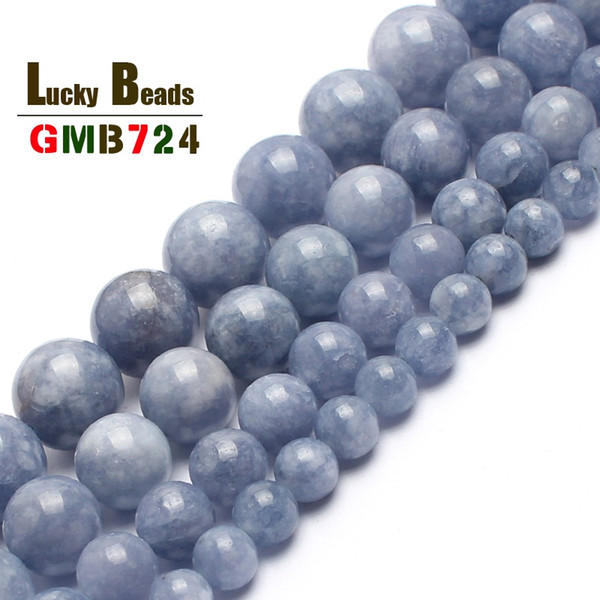 spacer beads New Arrival! Natural Stone Angelite Loose Spacer Beads 6 8 10 12mm Strand 15\