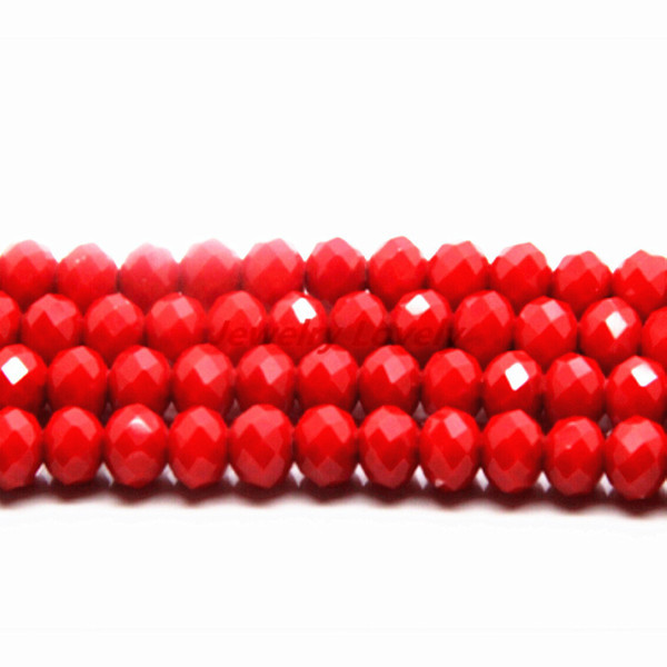 beaded strapless wedding dress Wholesale Top Quality Pick Siz 4 6 8 10 12mm Faceted Glass Crystal Beads Red Rondelle Spacer